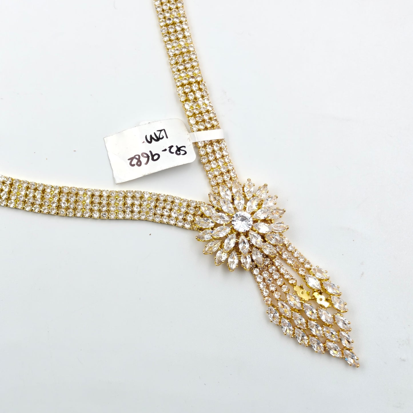 9682 GP Uncut Stone Necklace Set