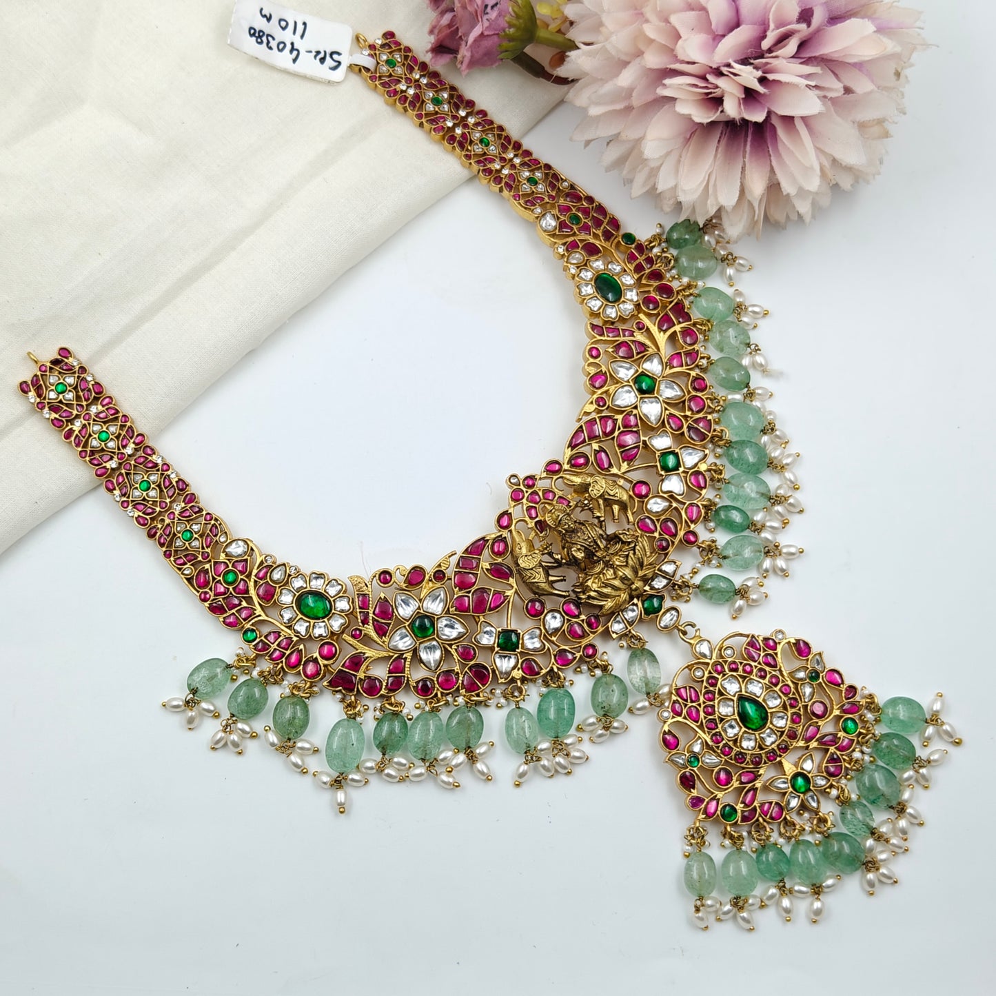 40380 Jadau Laxmi Necklace Set