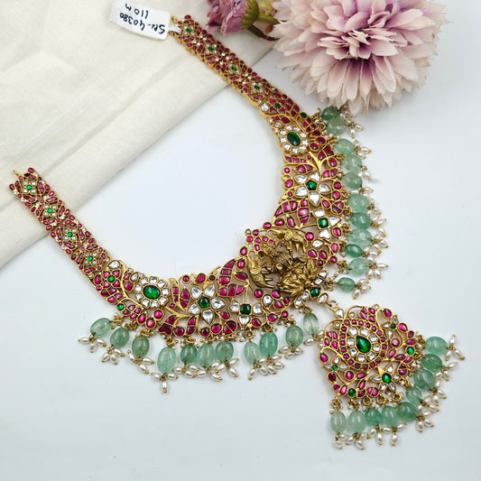 40380 Jadau Laxmi Necklace Set