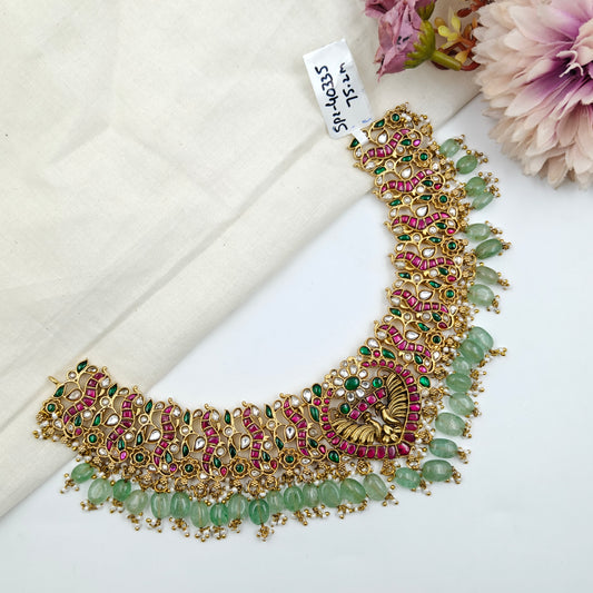 40335 Jadau Peacock Necklace Set