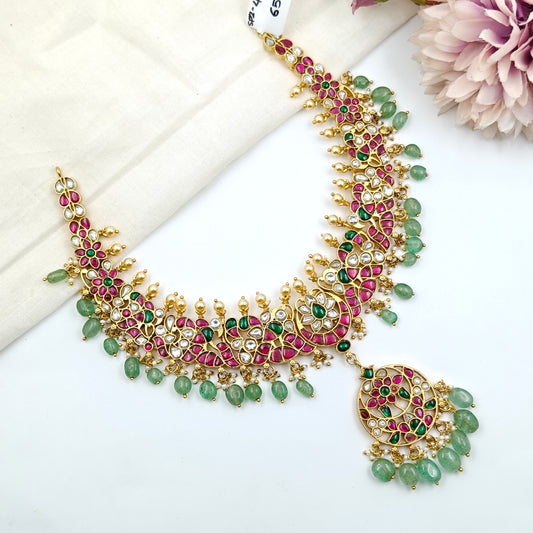 40553 Jadau Short Necklace With Locket