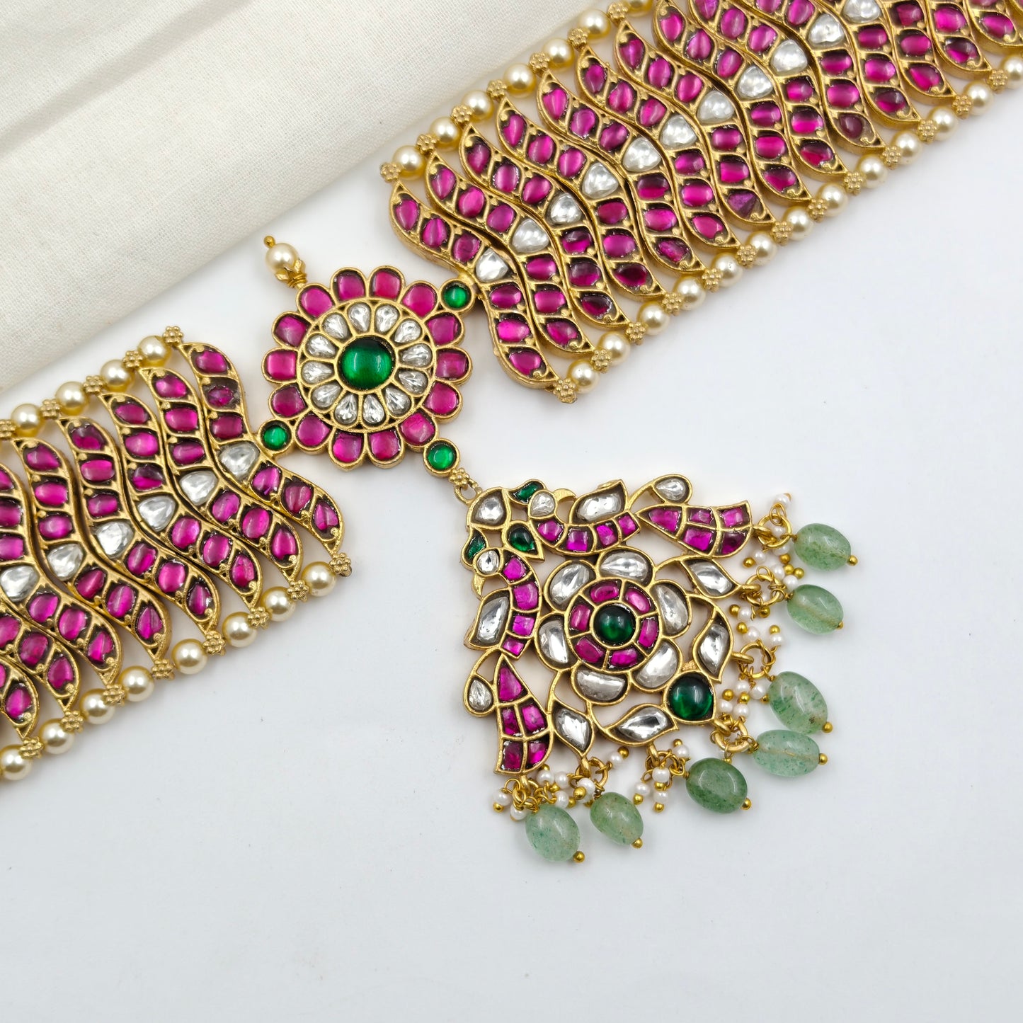 40563 Jadau Multi Necklace Set With Locket