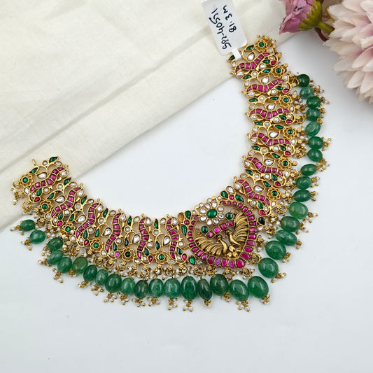 40571 Jadau Peacock Pendent Necklace Set