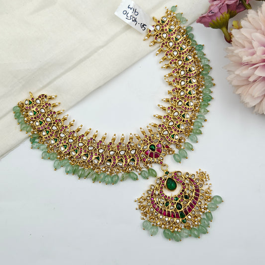 40570  Jadau Peacock Necklace