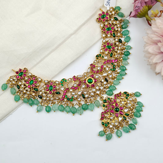 40576 Jadau Peacock Necklace Set