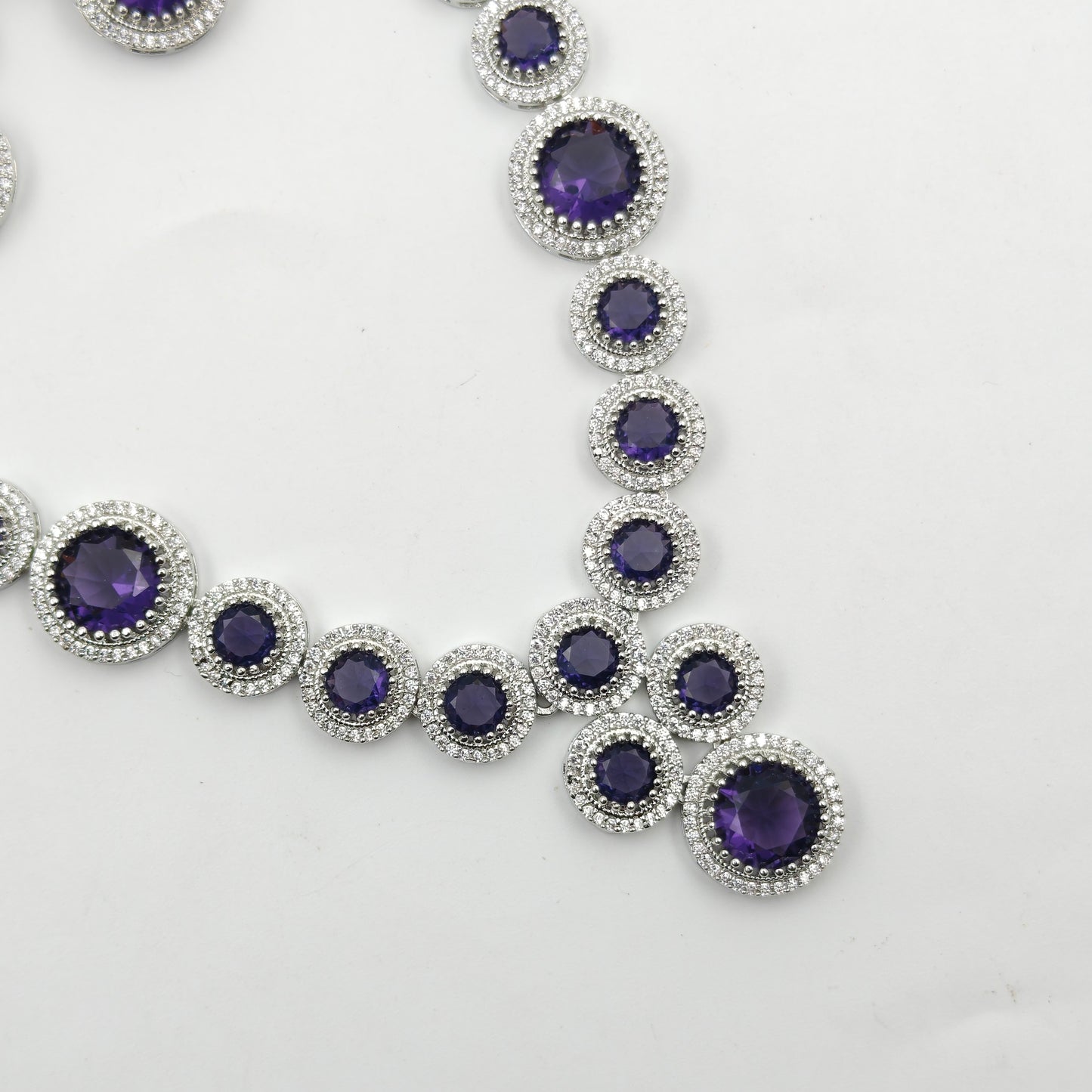 40604 Platinum Necklace Set Purple