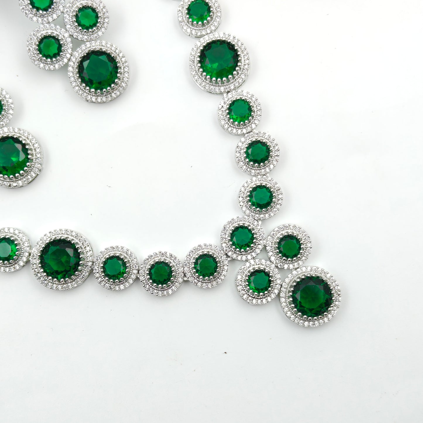 40602 Platinum Necklace Set Green