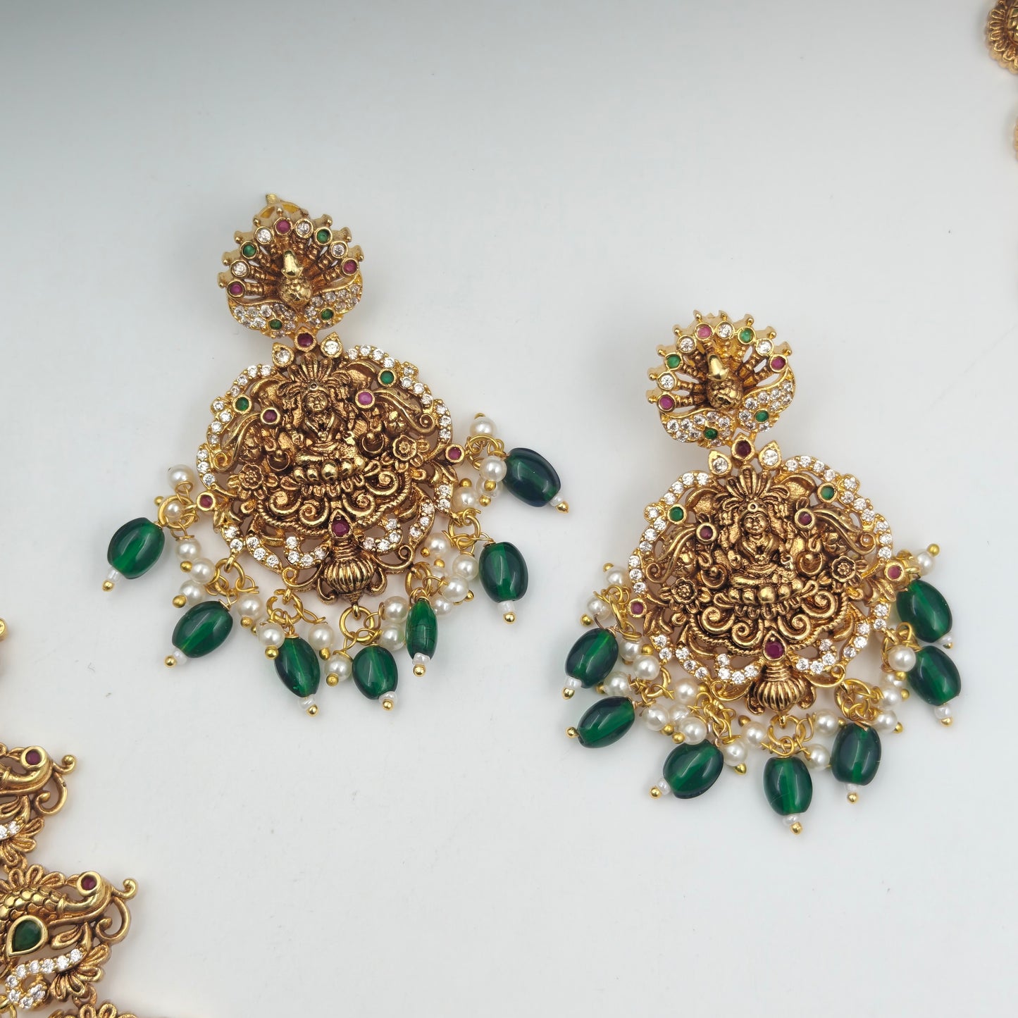 40618 Matte Peacock Long Necklace Set