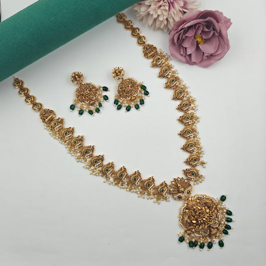 40618 Matte Peacock Long Necklace Set