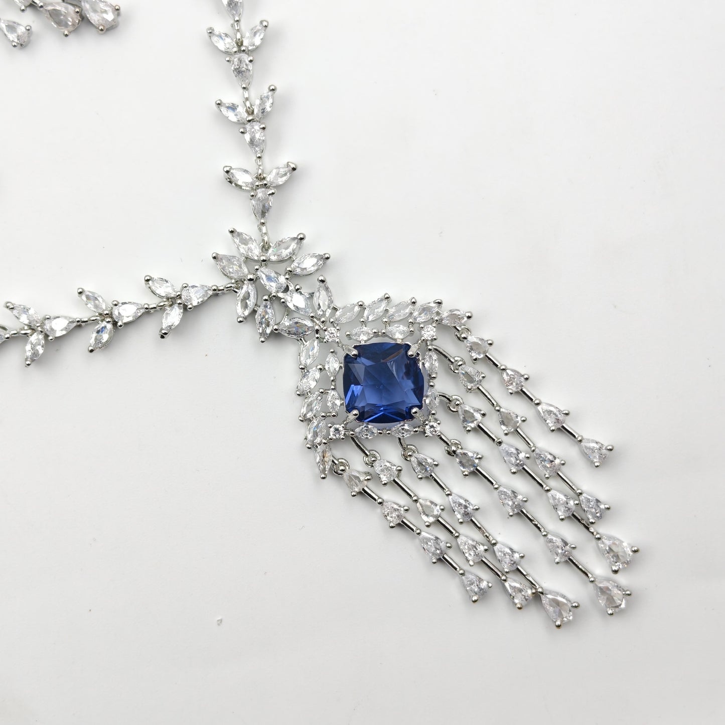 38873  Platinum Necklace Set Purple