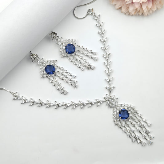 38873  Platinum Necklace Set Purple