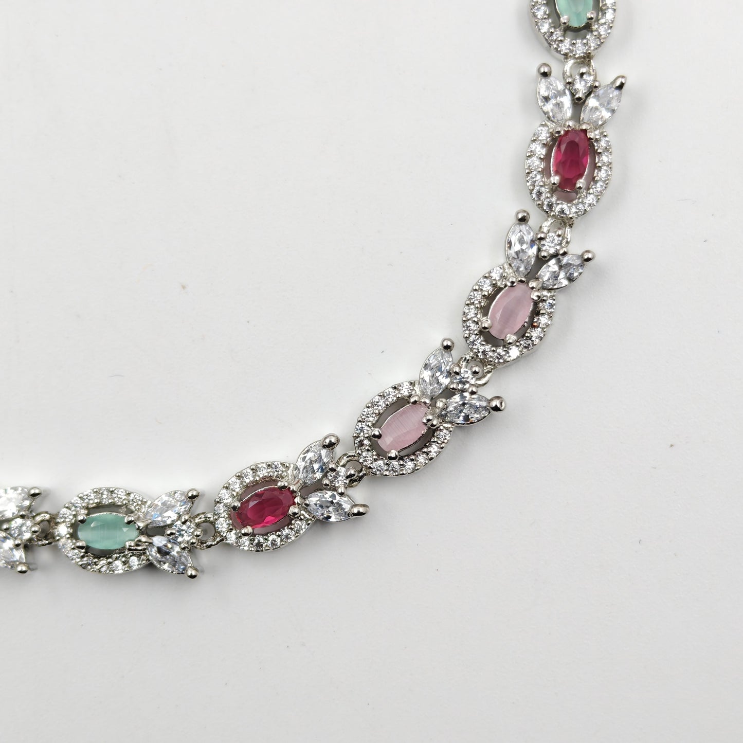 16231 Platinum Necklace Set Multi