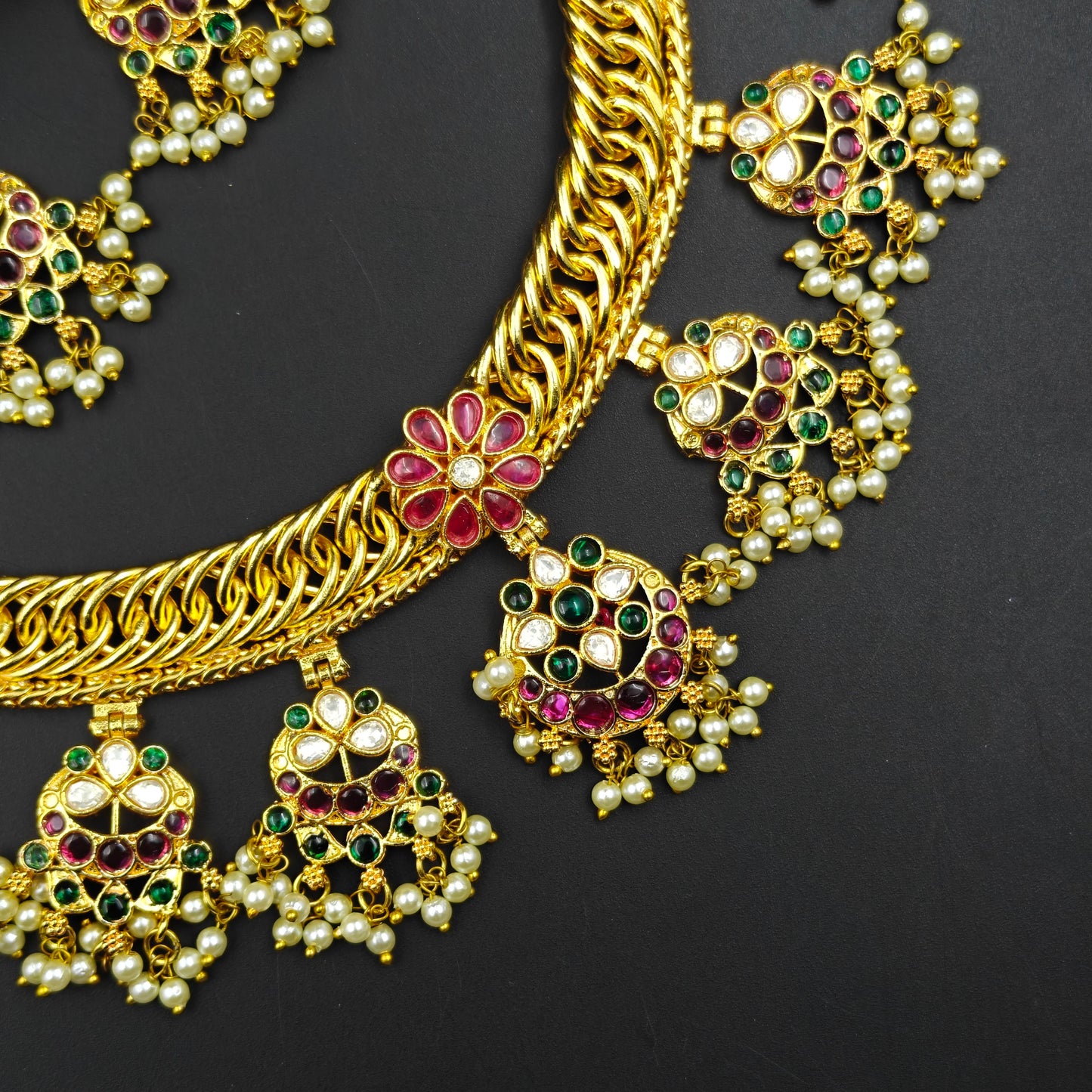 39331 Most trending jalebi necklace with earrings
