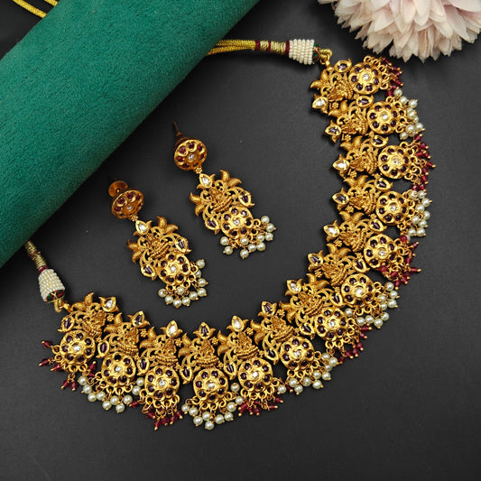 27577 Matte Short Guttapusalu Necklace