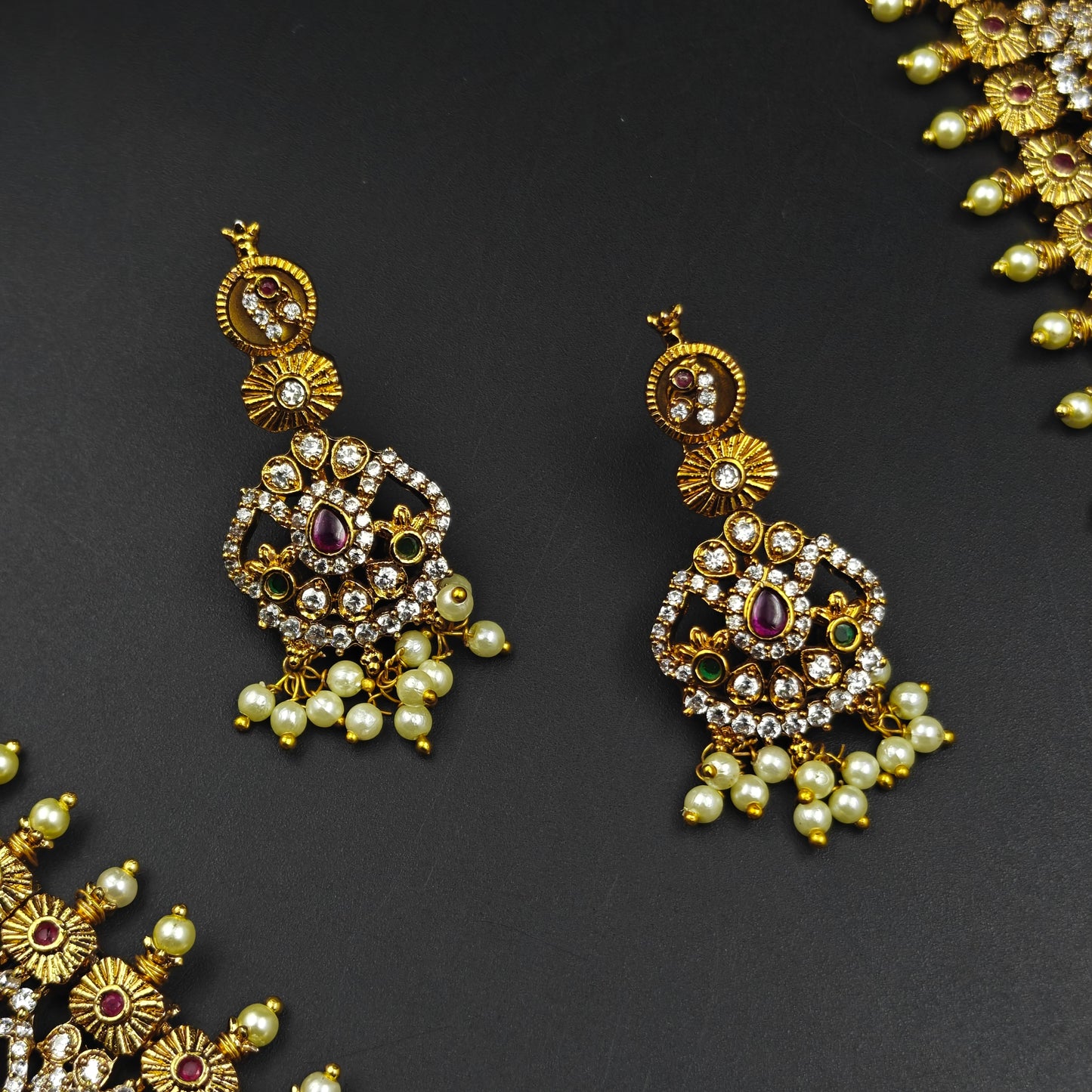 29406 Multi Colour Guttapusalu Long Necklace