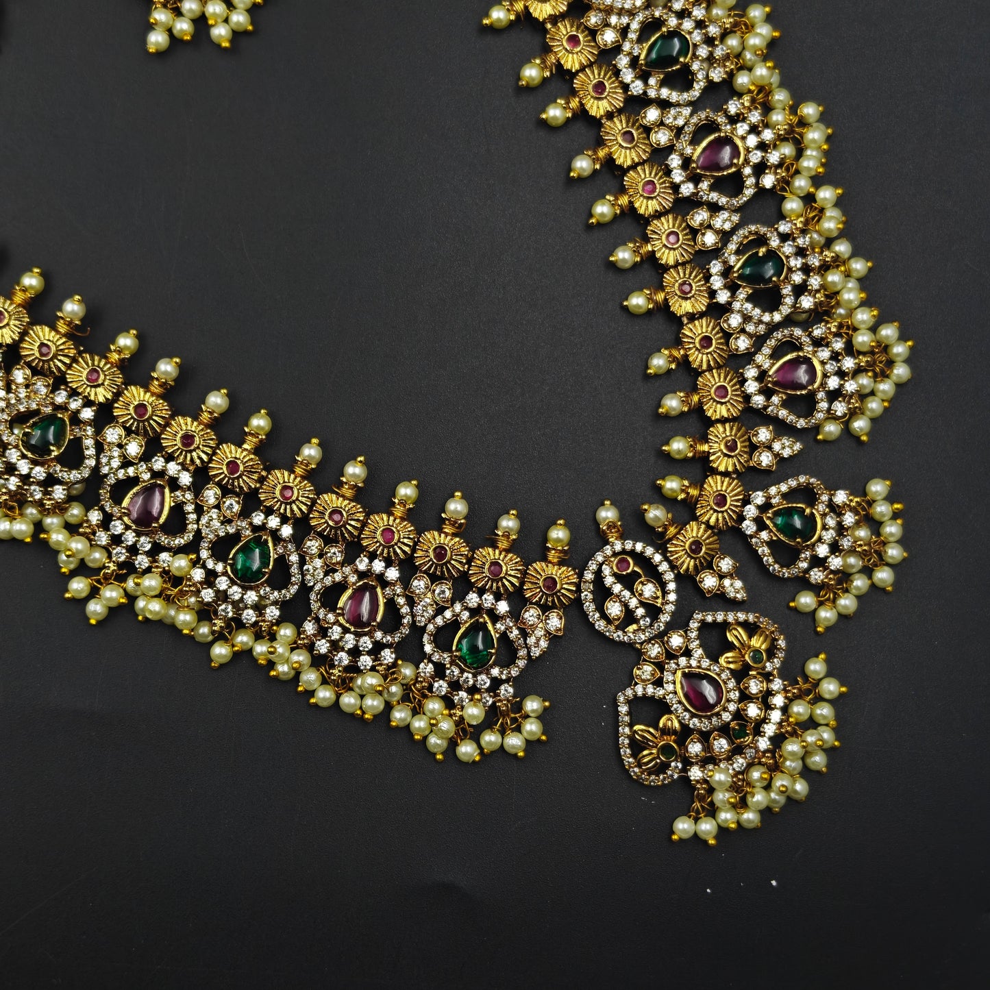 29406 Multi Colour Guttapusalu Long Necklace