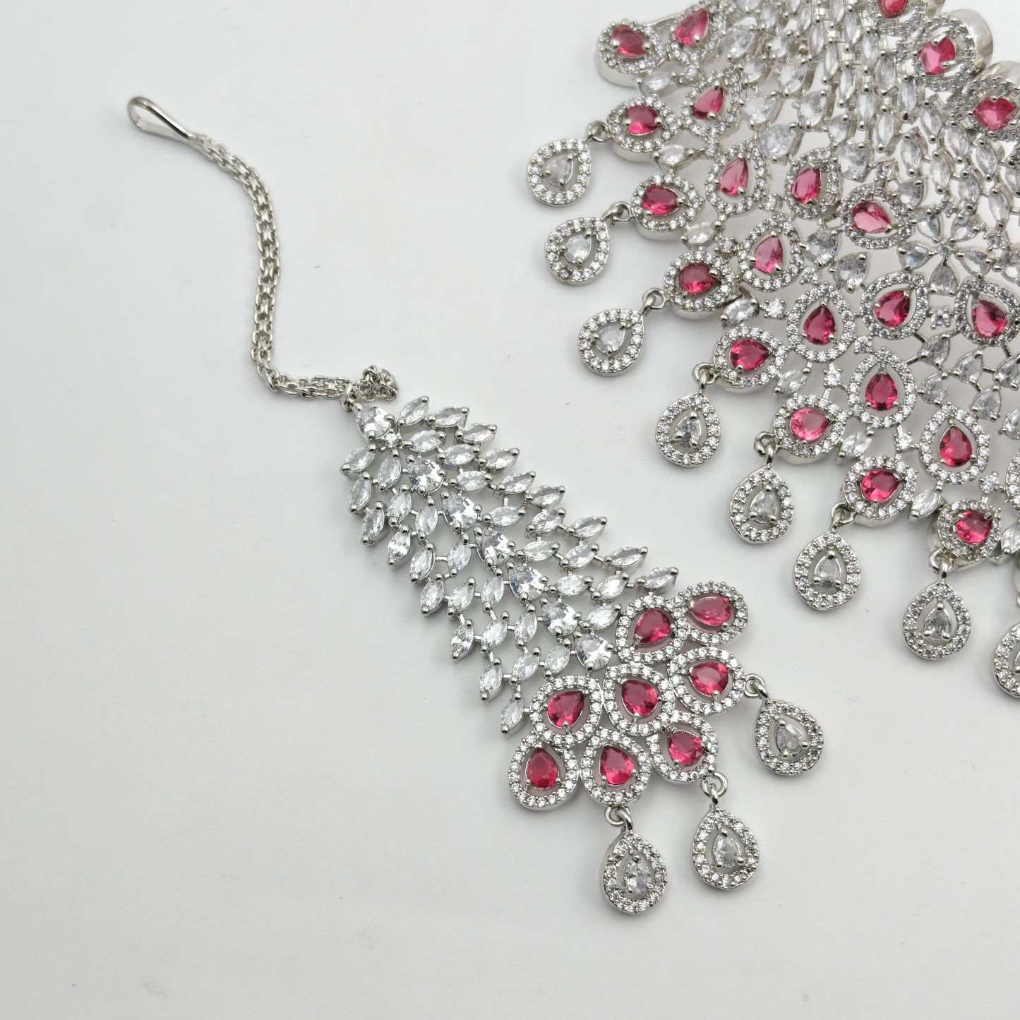 26944  Platinum Heavy Choker Dark Red