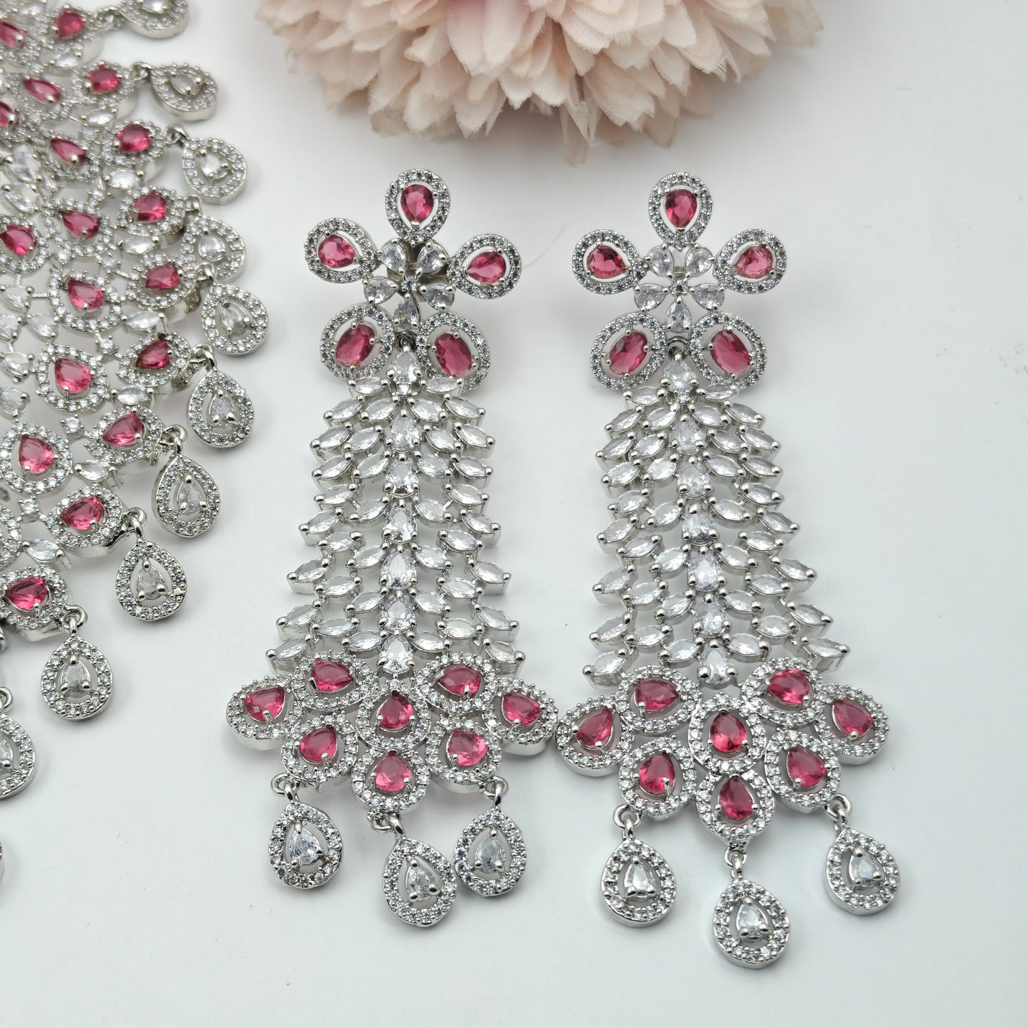 26944  Platinum Heavy Choker Dark Red