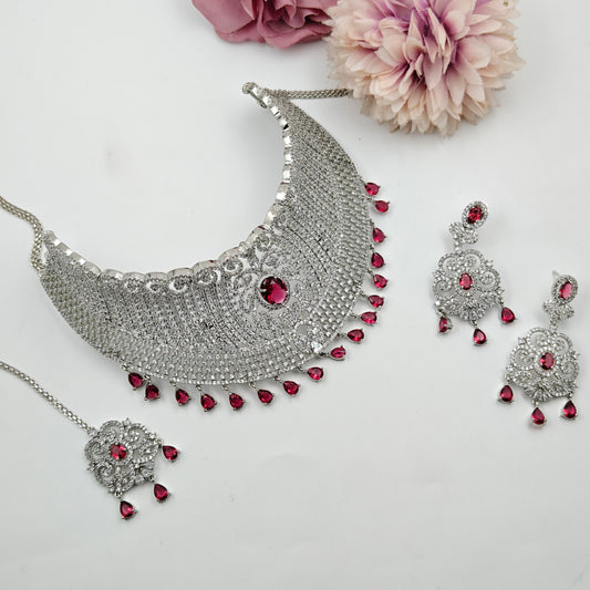 26949 Platinum Heavy Choker Red