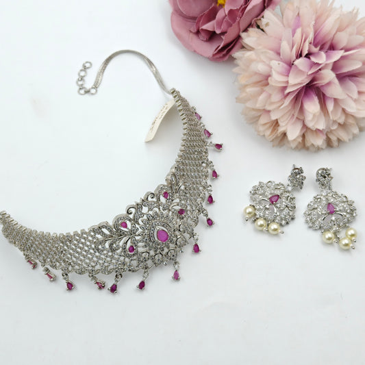 7055 Platinum Choker Pink