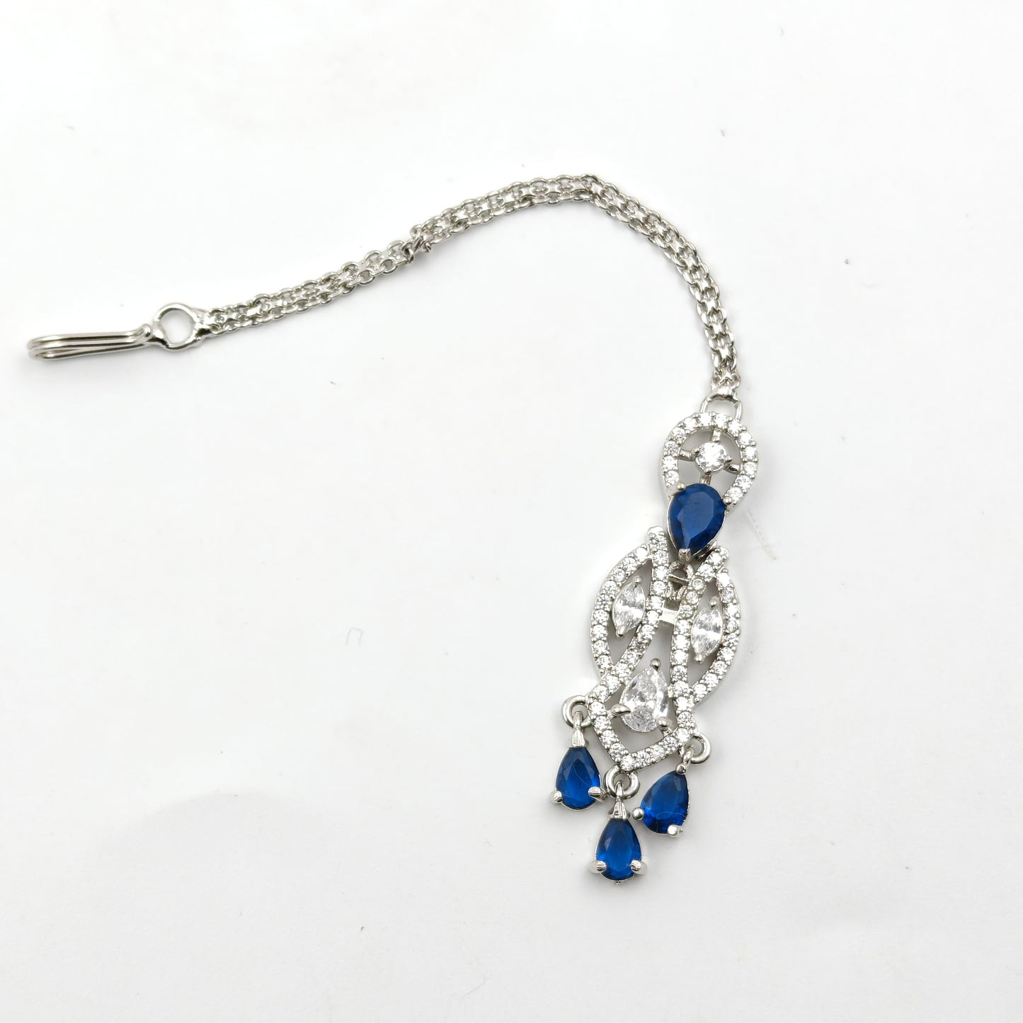 28716 Platinum Neck Choker Blue
