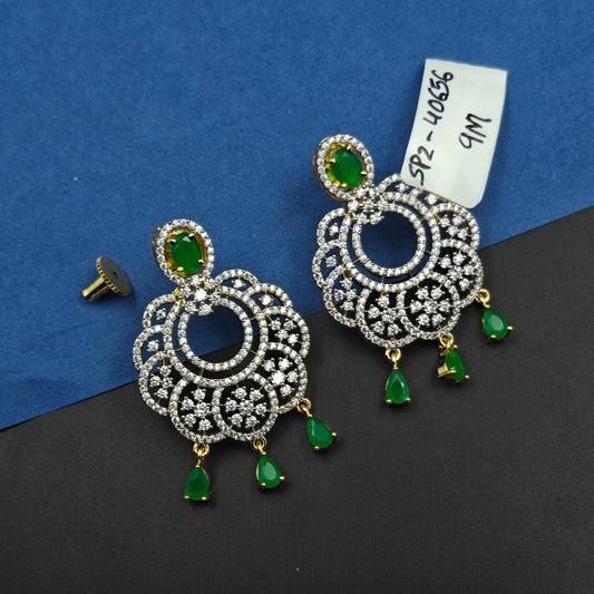 40656 GJ Green Stone Chandbali