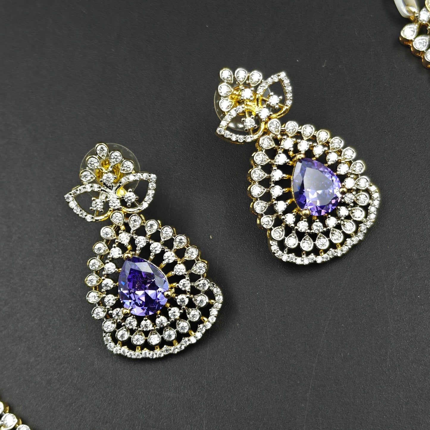 39464 GJ Fancy Mango Necklace Set Purple