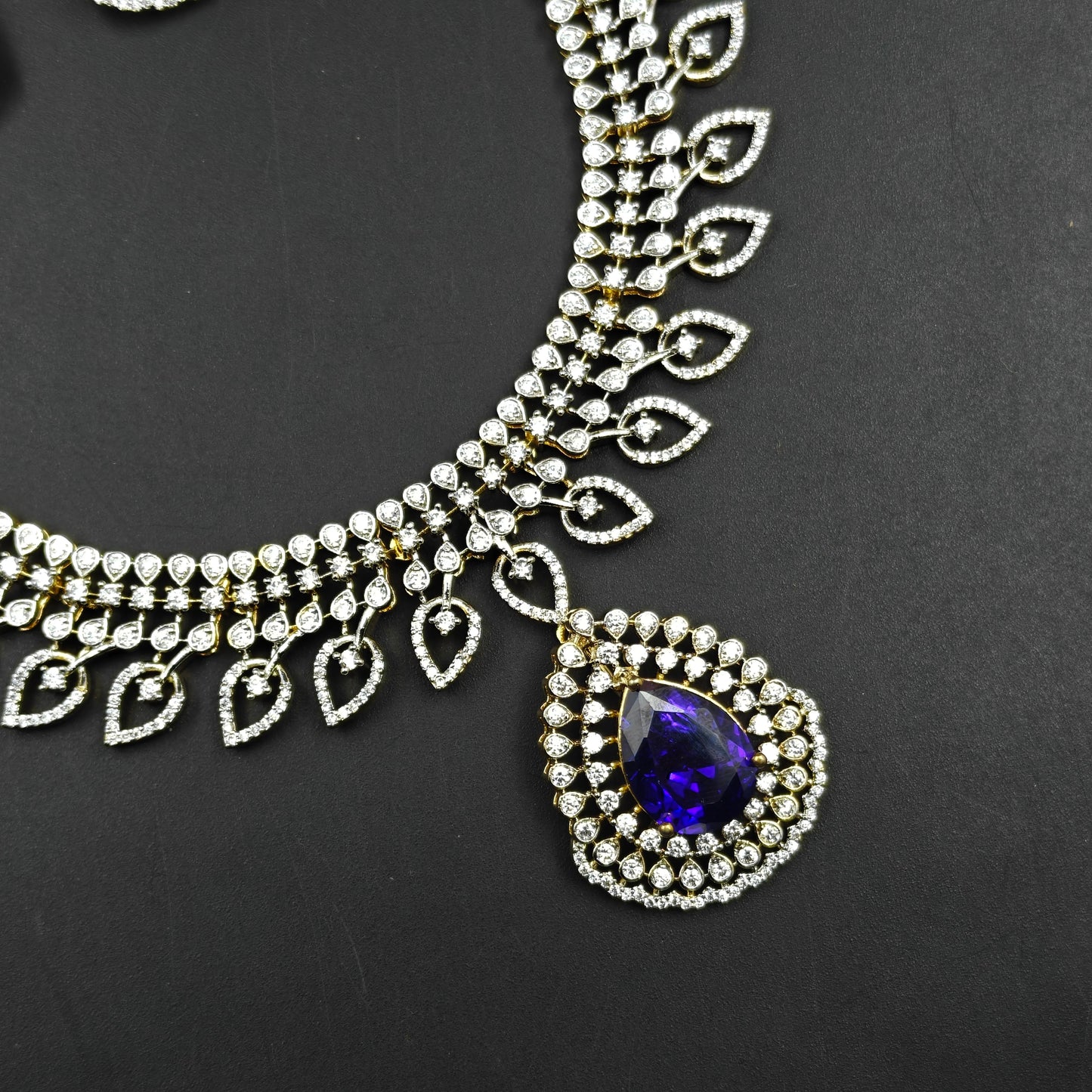 39464 GJ Fancy Mango Necklace Set Purple