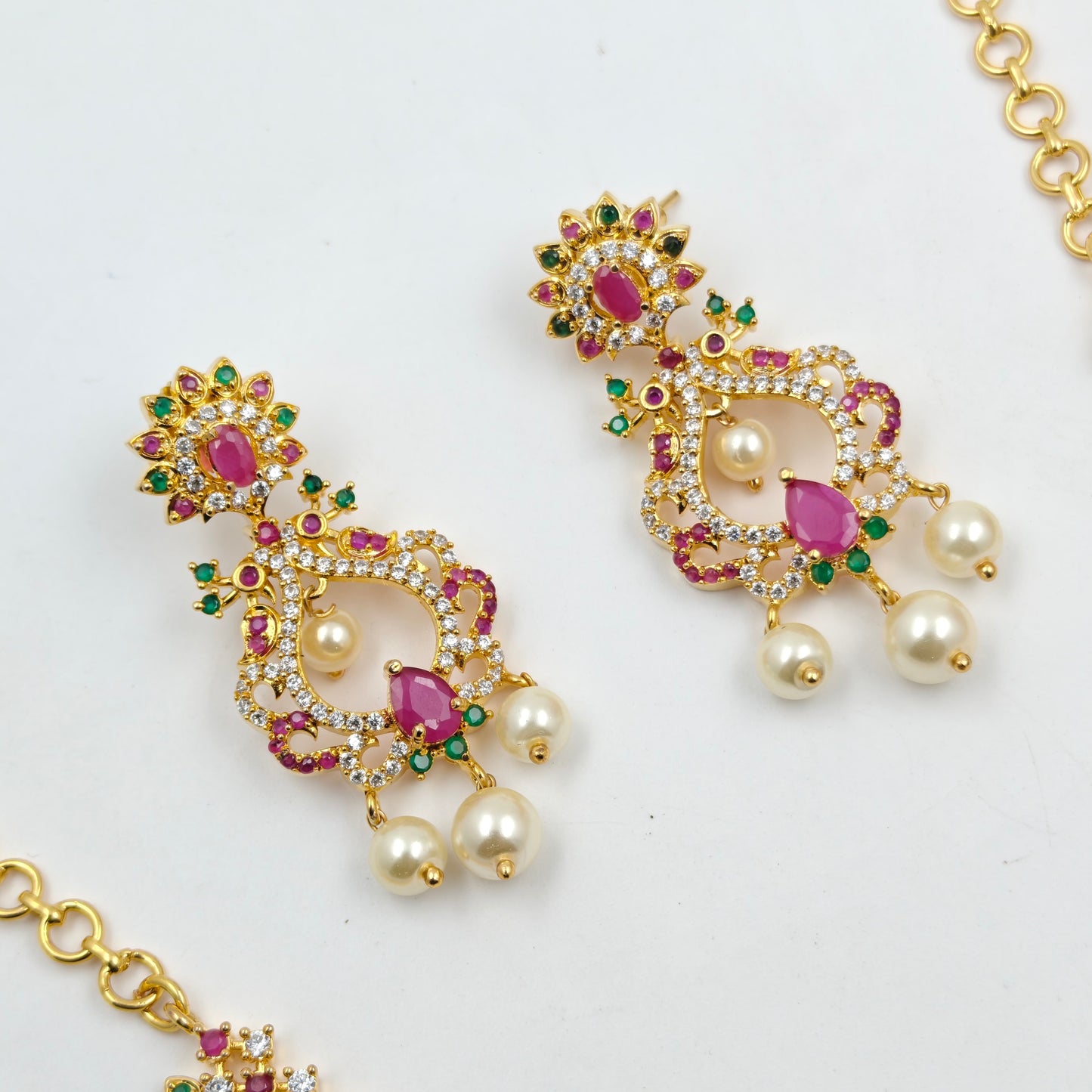 14473 CZ Multi Peacock Short Necklace