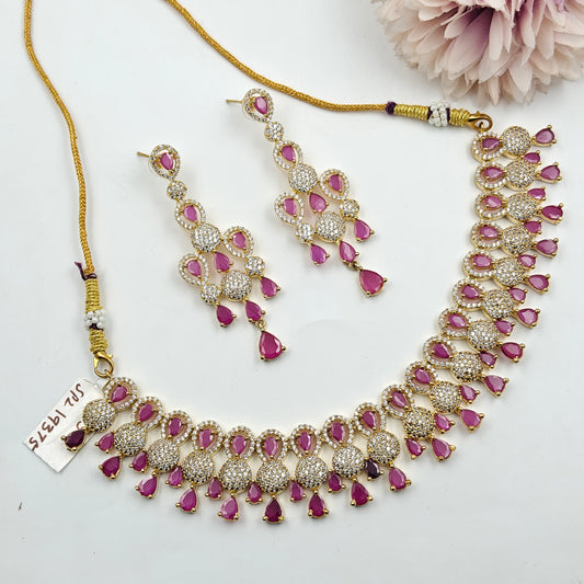 19375 Ruby AD Stone Necklace