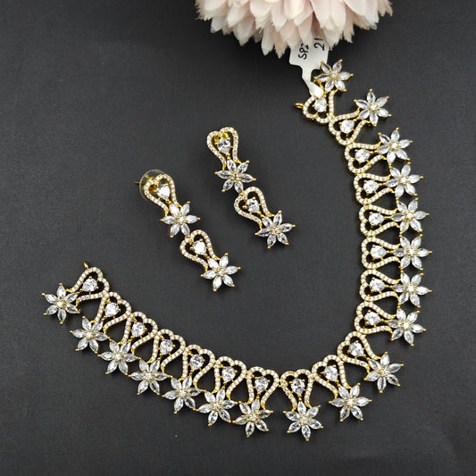 8991 Full white gold polish necklace