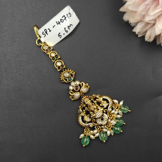 40710  Matte Laxmi Peacock MaangTika