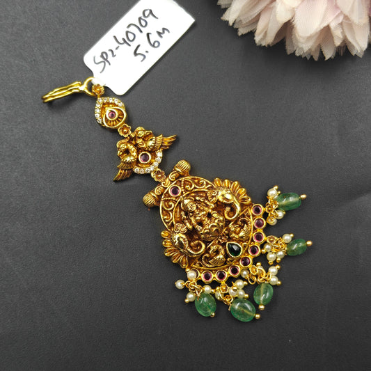 40709 Matte Laxmi Peacock MaangTika