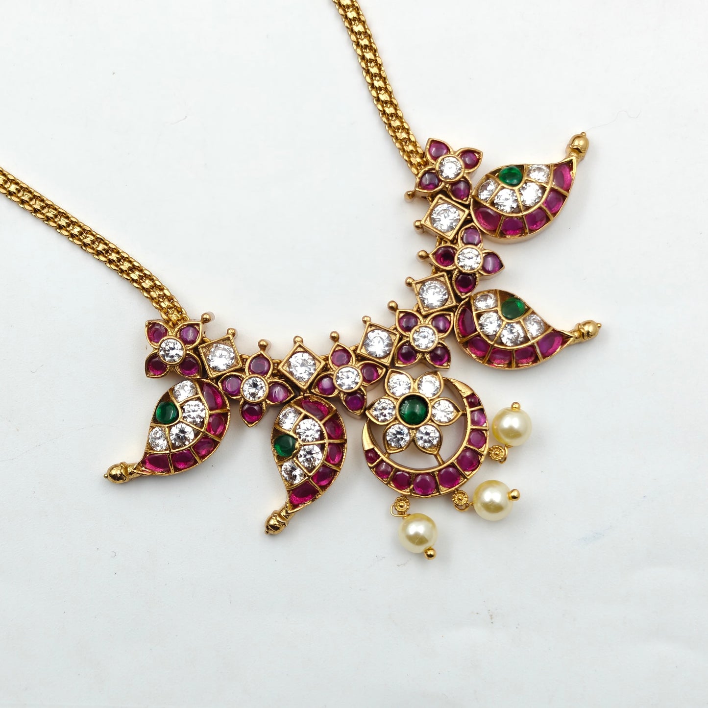 40740 Pota Stone Multi Mango Short Necklace