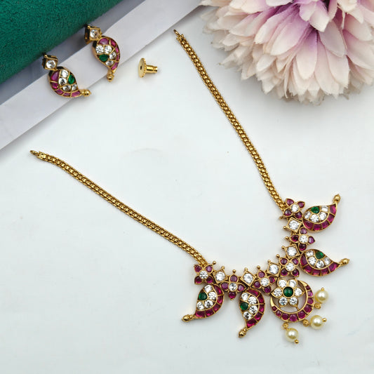 40740 Pota Stone Multi Mango Short Necklace