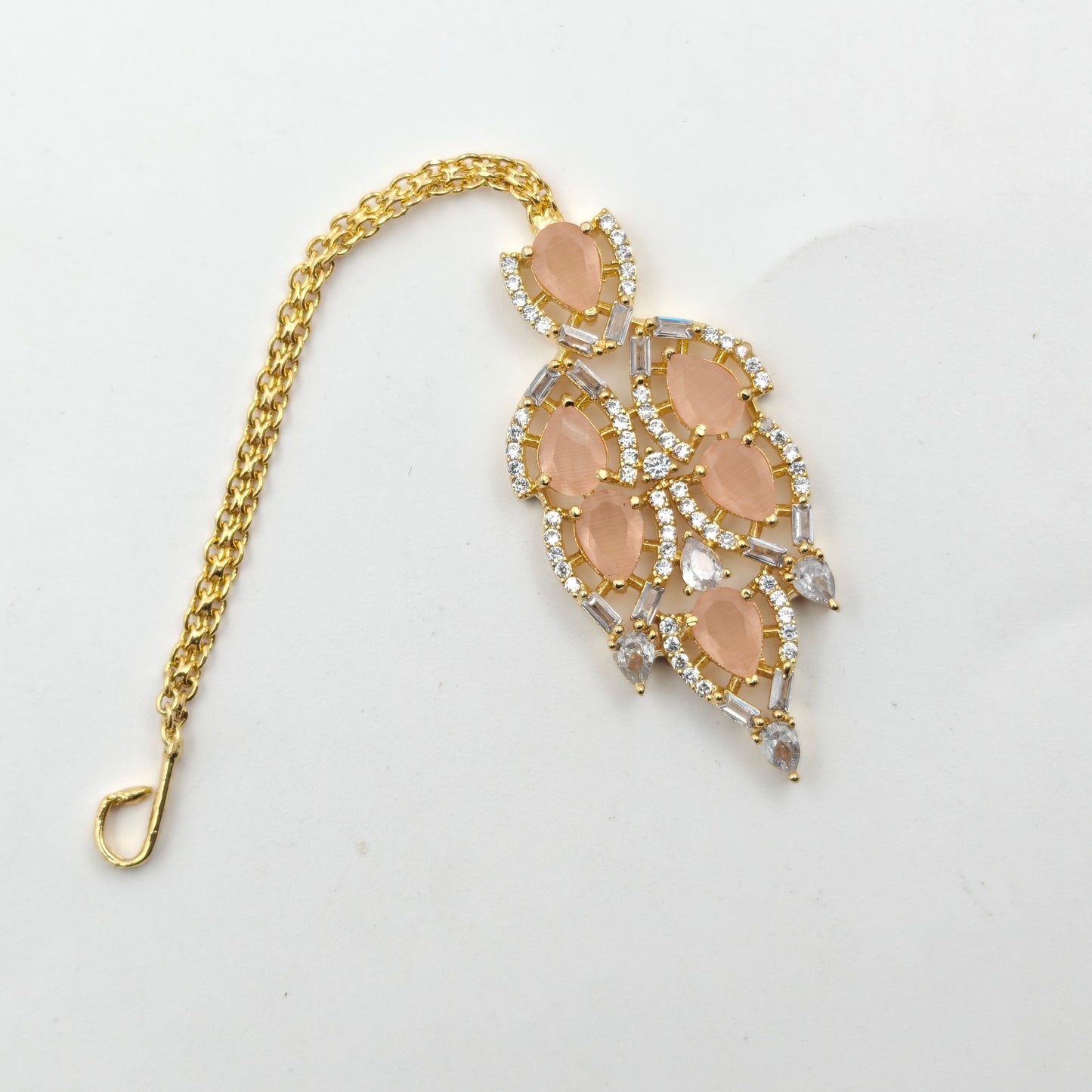 19178 GP Short Necklace Set Peach