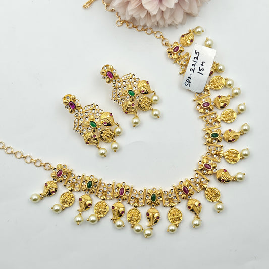22125 Matte Mango Ramaparivar Short Necklace