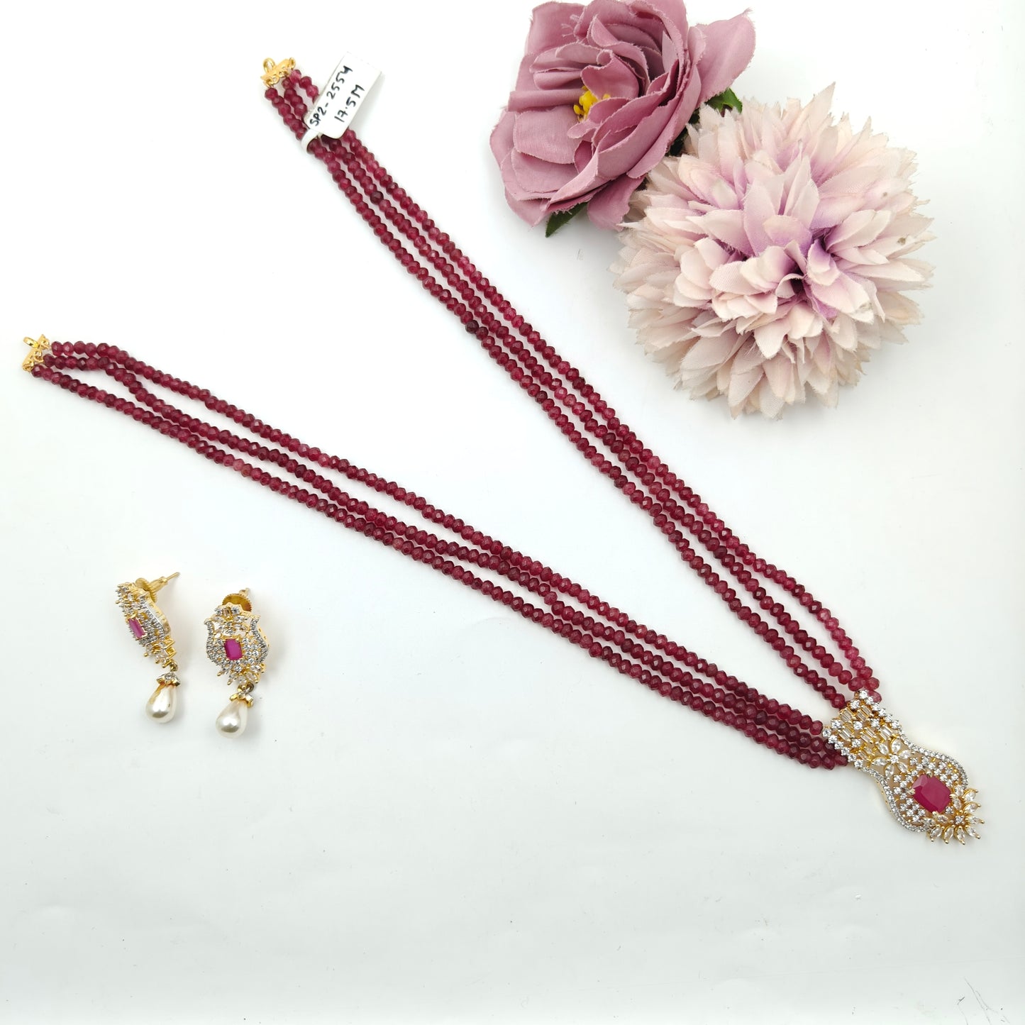 2554 Red Beads Mala