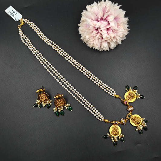 30671 Pearl Mala With Laxmi Locket