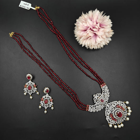 17558 Ranihaar With GJ Pendent Red