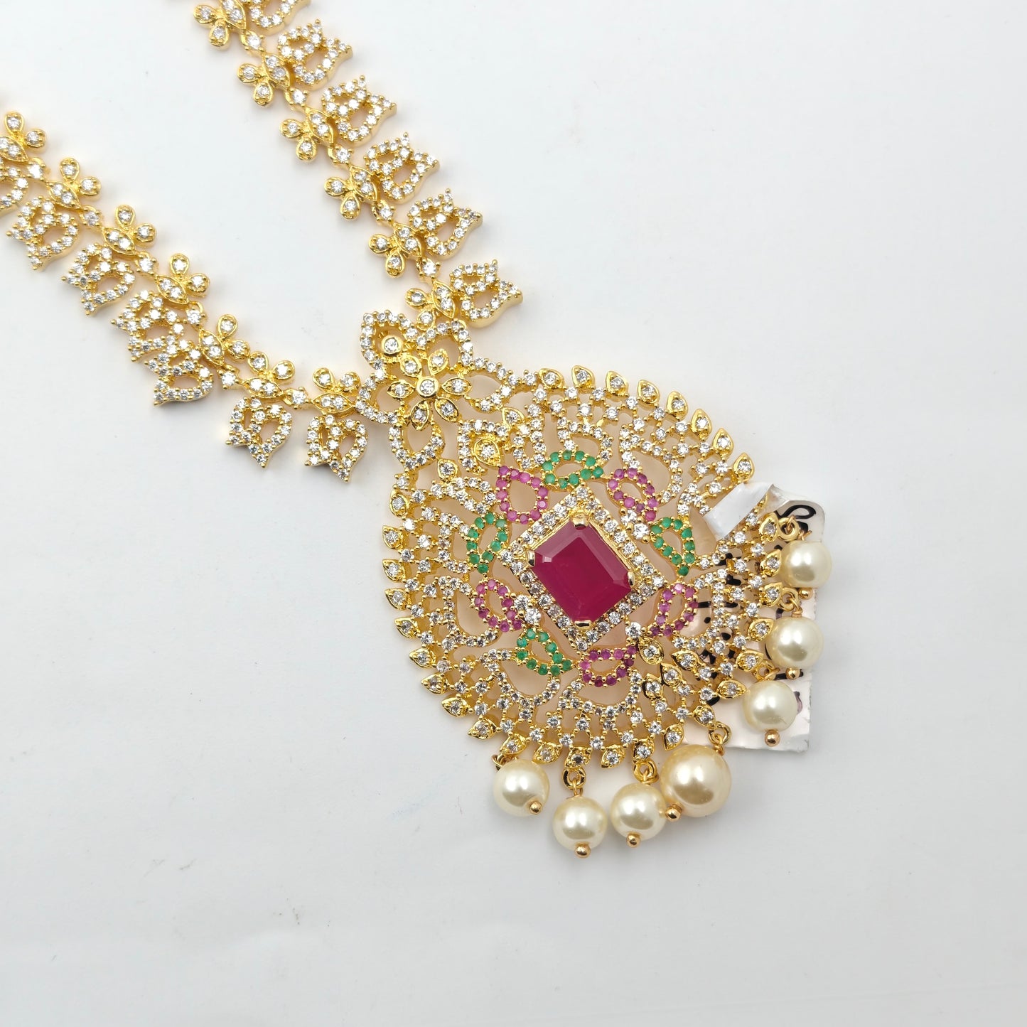 14519 CZ Long Necklace Multi