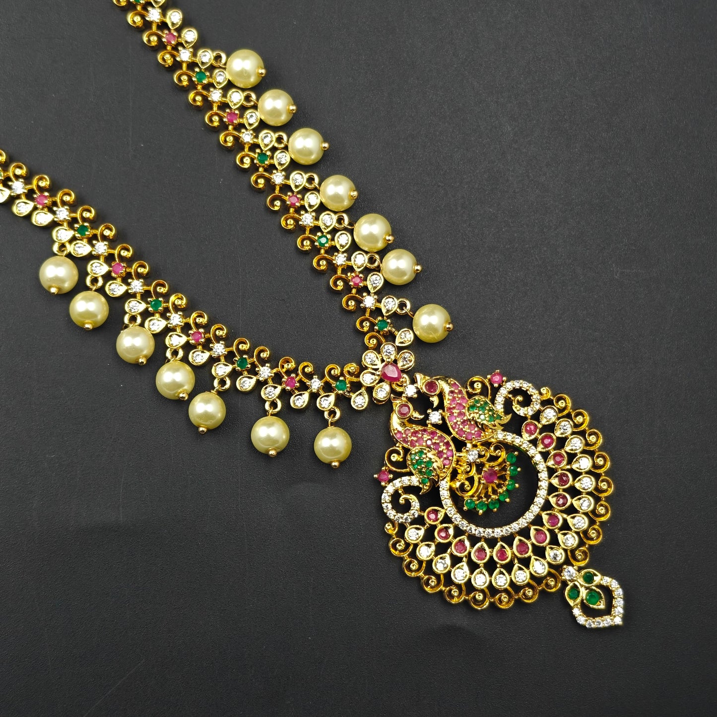 8565 CZ Multi Long Necklace Set