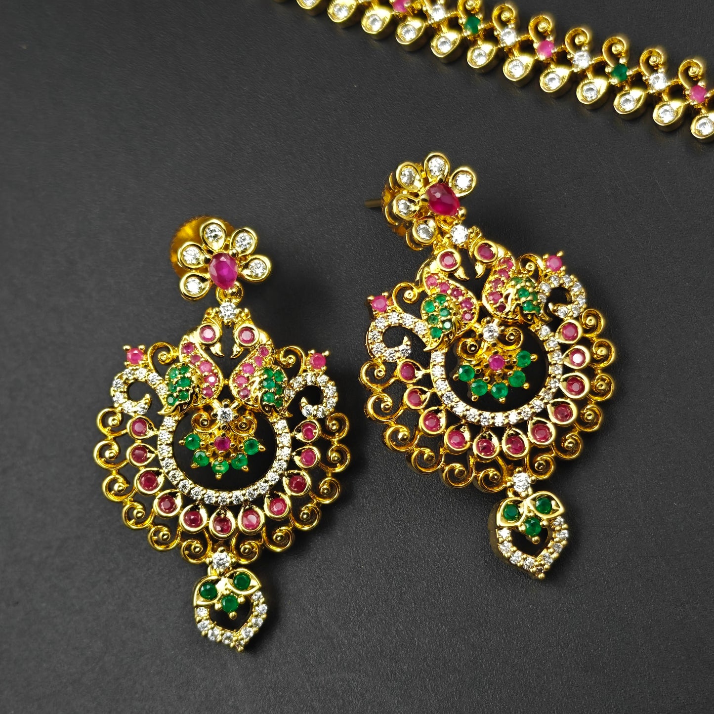 8565 CZ Multi Long Necklace Set