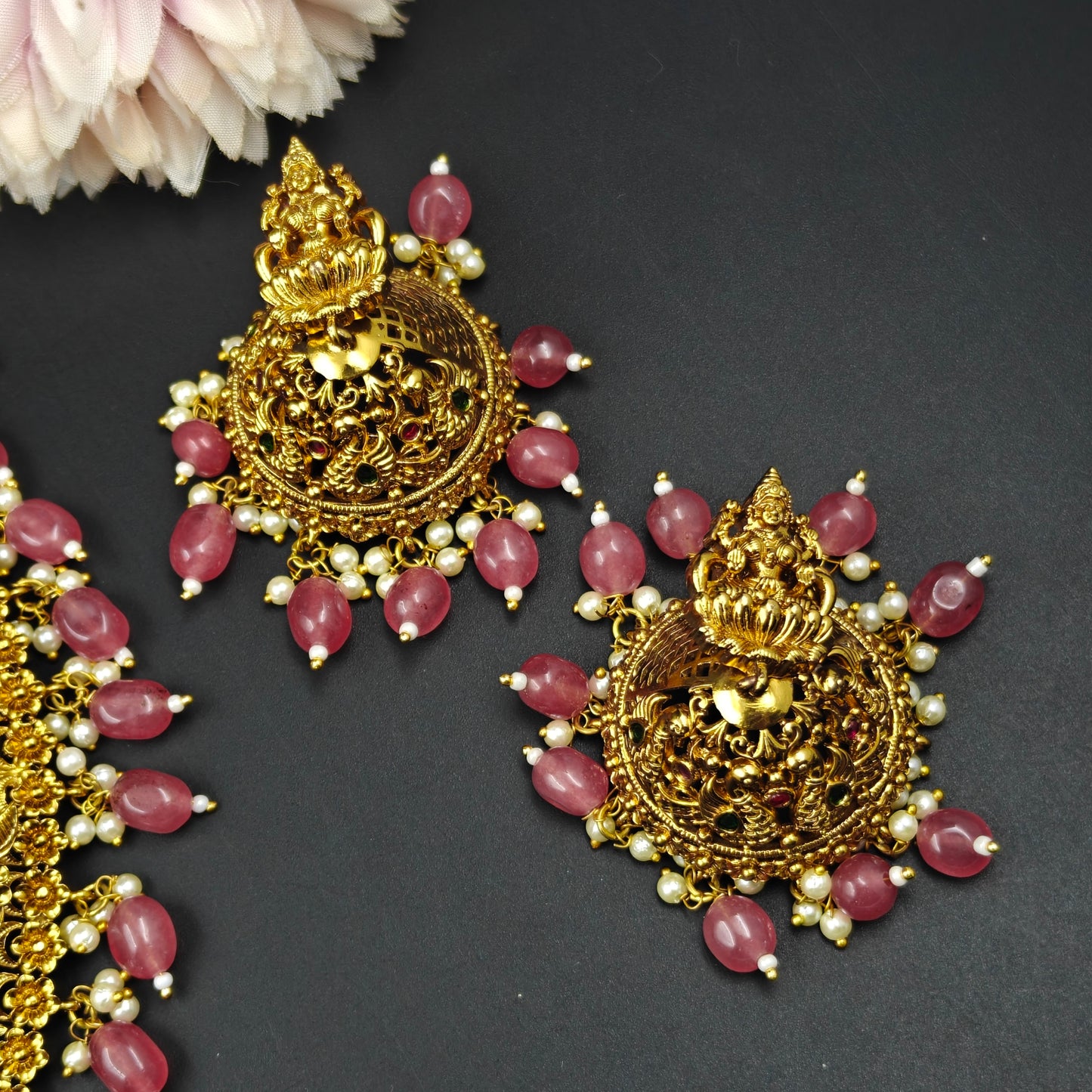 18993 Matte Laxmi Peacock Choker