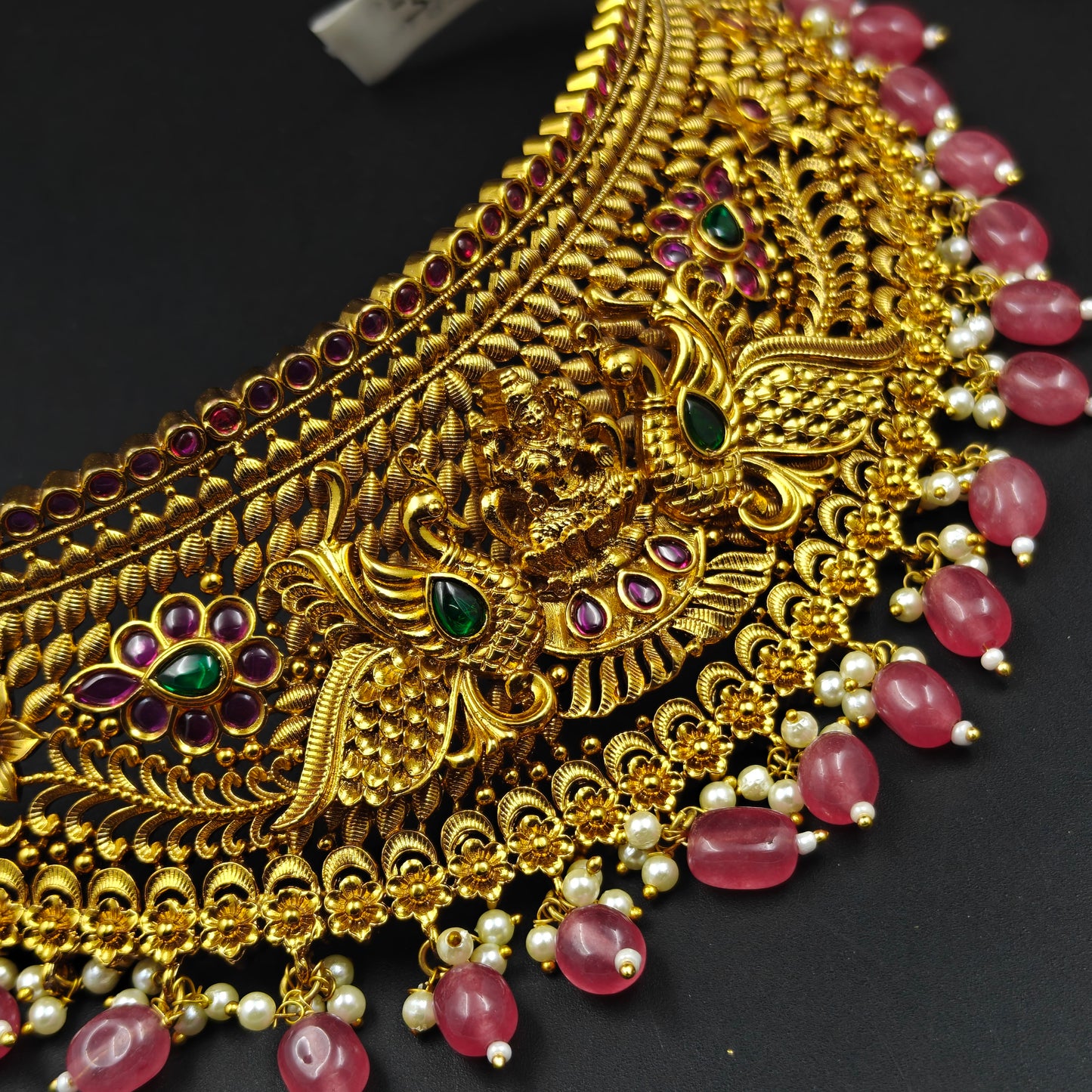 18993 Matte Laxmi Peacock Choker