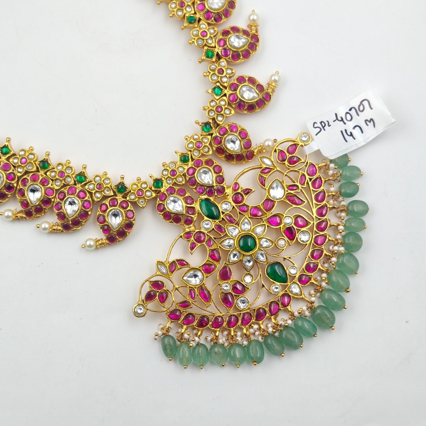 40707 Jadau Kundan Mango Necklace