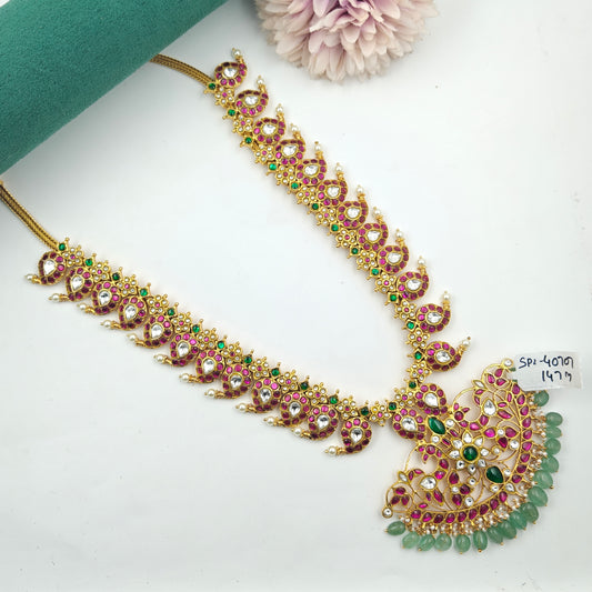 40707 Jadau Kundan Mango Necklace