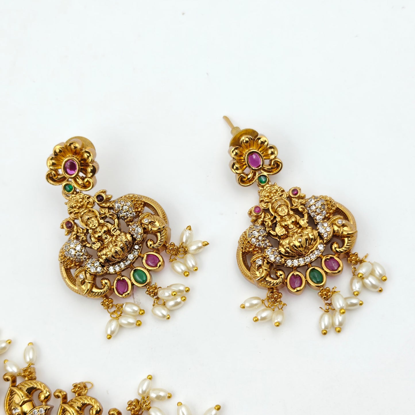 29416 Matte Laxmi Peacock Long Necklace