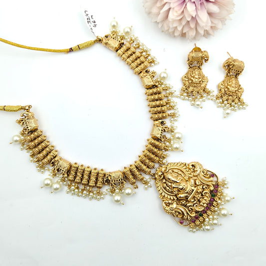 3247 Nakshi Ganesh Short Necklace