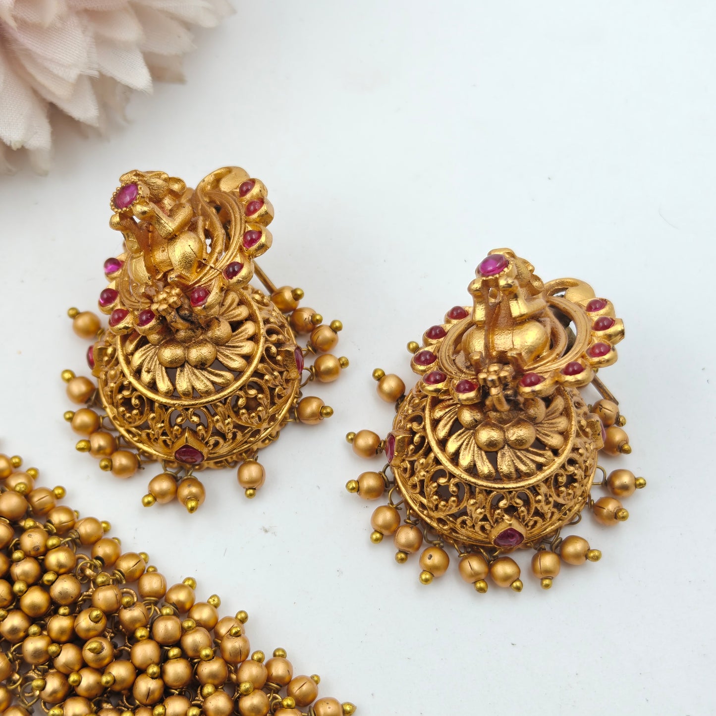 5913 Long Ganesh Nakshi Necklace Set